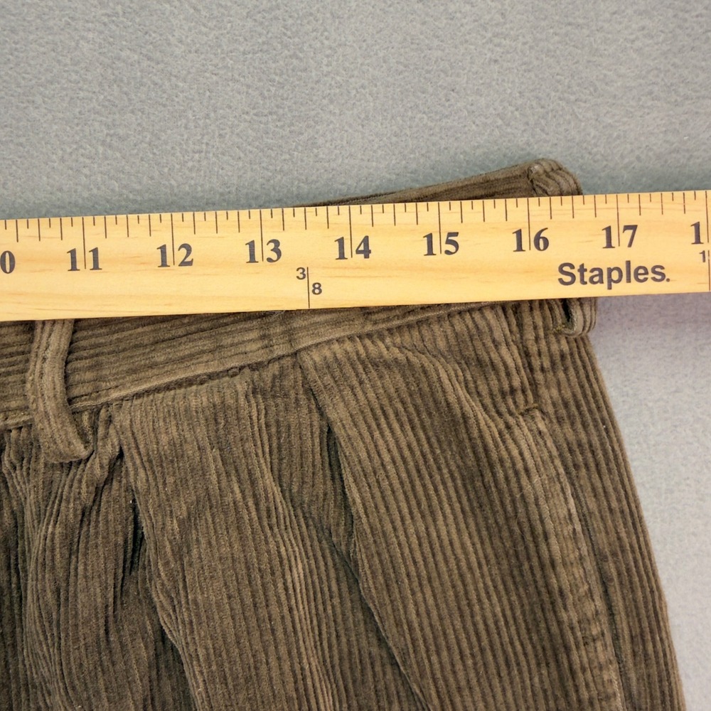 Polo Ralph Lauren Andrew Pant 34x27 Brown Corduroy Pleated Mens Trousers - Picture 7 of 9